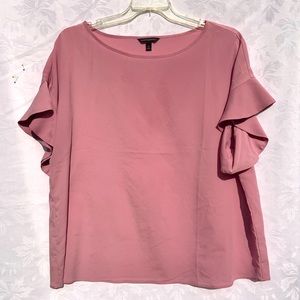 Pink Ruffle Sleeve Banana Republic Factory Blouse